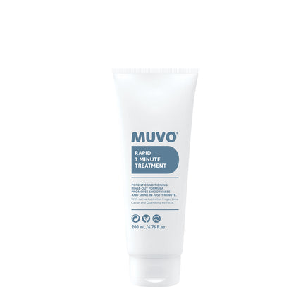 MUVO Rapid 1 Minute Treatment is een uitspoelbare formule die een voedende Vitamine C boost en anti-oxidanten bevat. Je haar zal glad, glanzend en gerevitaliseerd zijn. Neem afscheid van futloos, droog haar.&nbsp;Geef je haar de gezondheid en glans die het verdient.

De treatments van MUVO zijn verrijkt met de kracht van Australische inheemse planten. De krachtige Finger Lime Caviar met zijn delicate, sappige parels en de indrukwekkende multifunctionele Desert Quandong bieden een breed scala aan voordelen v