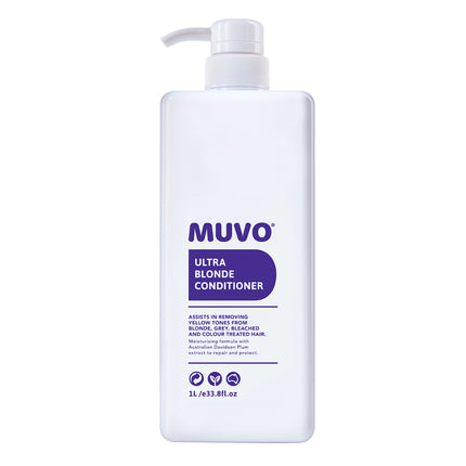De MUVO Ultra Blonde Conditioner helpt bij het elimineren van gele tinten en maakt het haar handelbaarder en levendiger.&nbsp;

Deze hydraterende formule voorkomt vervaging en geeft glans. De perfecte verzorging voor blond haar!