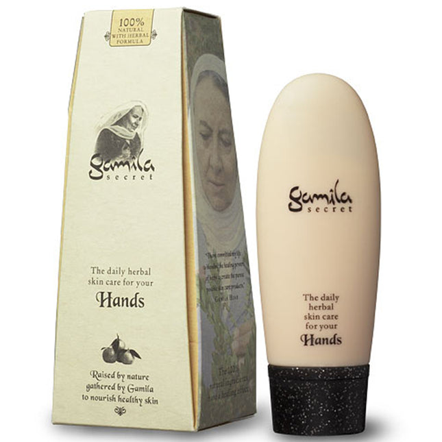 Gamila Secret Hand Cream is geschikt voor alle huidtypes. Een 100% natuurlijke crème op basis van Gamila’s cocktail van 15 kruiden gecombineerd met de meest pure eerste persing plantaardige oliën. Een speciale formule voor jongere, gezondere en zachtere handen.